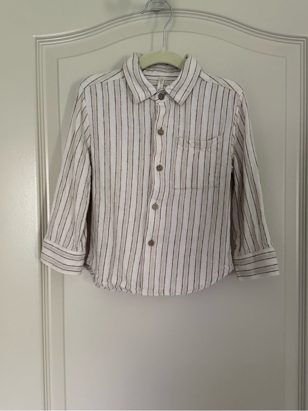 Rylee + Cru Collared Long Sleeve Shirt - Stone Stripe